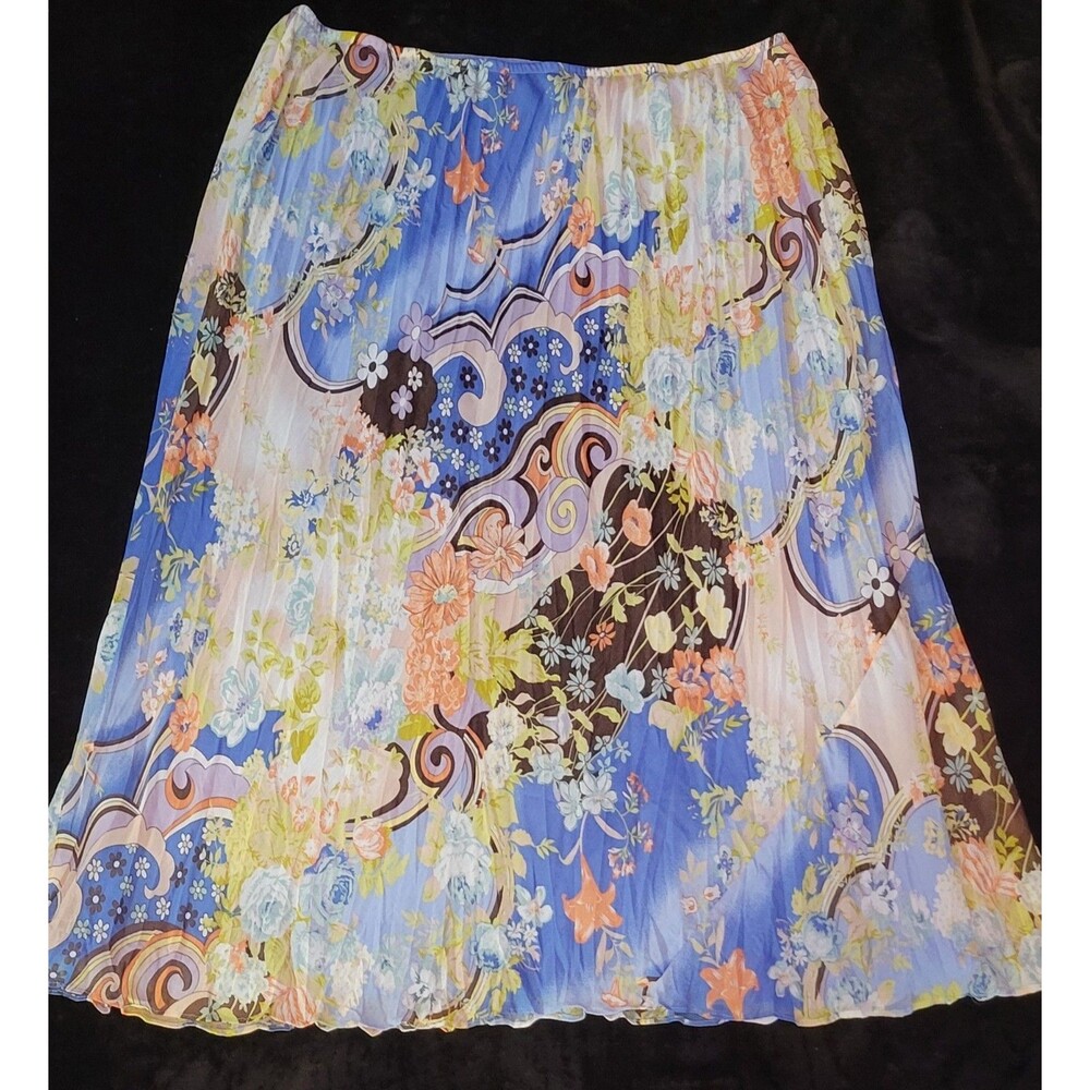 Woman's Lane Bryant Pleated Floral Paisley Skirt Midi Plus Size 18/20